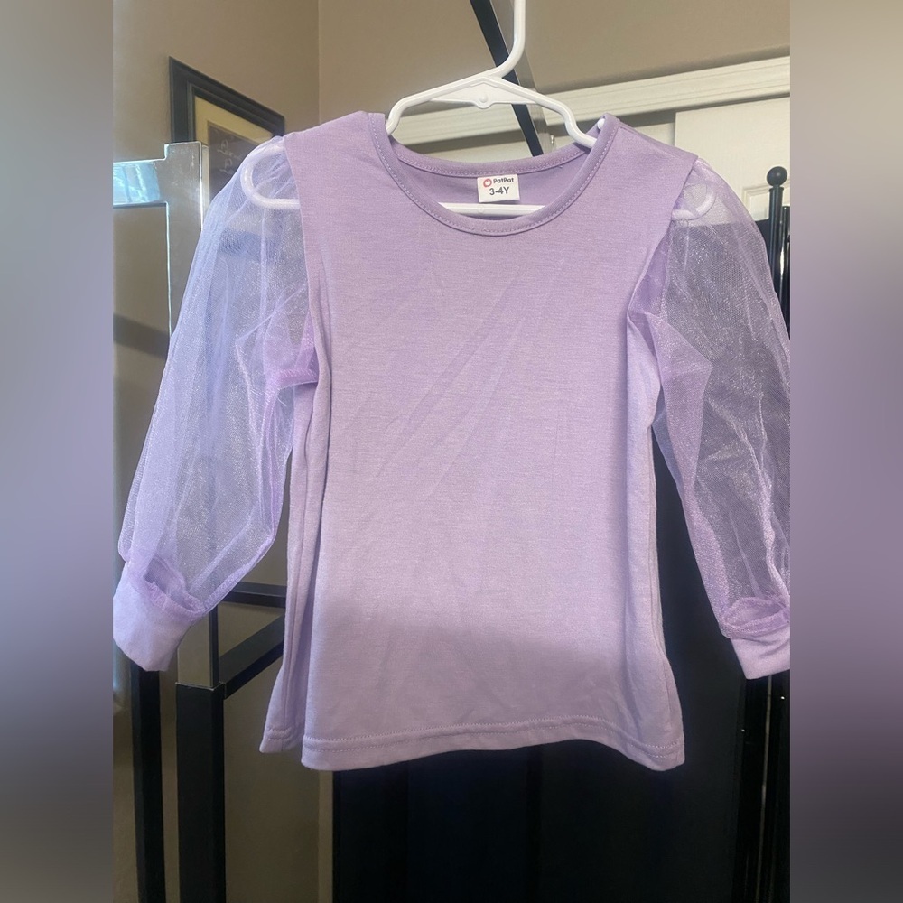 ‼️CUTE PURPLE MESH SLEEVE TOP‼️